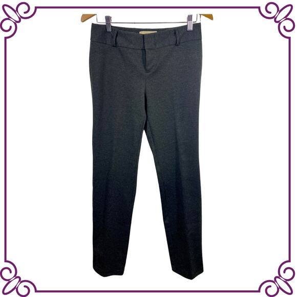 MICHAEL Michael Kors Heather Gray Straight Slacks Pockets Size 4 - Picture 1 of 8